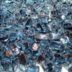American Fireglass Pacific Blue Reflective - 1/2-in Fire Glass - 10 Lb